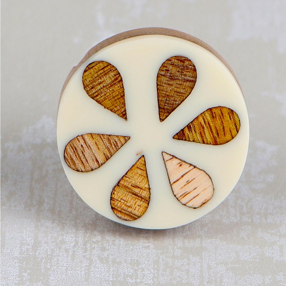 10 Beautiful modern wood/resin handmade knobs- new!